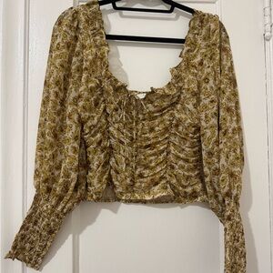 ASTR the label floral long sleeve top